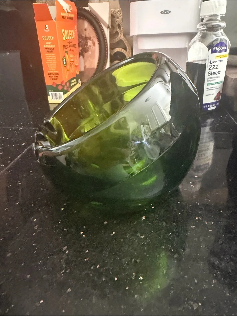 Green  Glass Decorative ashtray Bowl - Home Accents